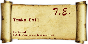 Tomka Emil névjegykártya